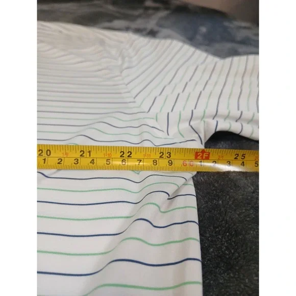 Peter Millar Summer Comfort Golf Polo Blue Striped Casual Hualalai Sz XL - Picture 5 of 8